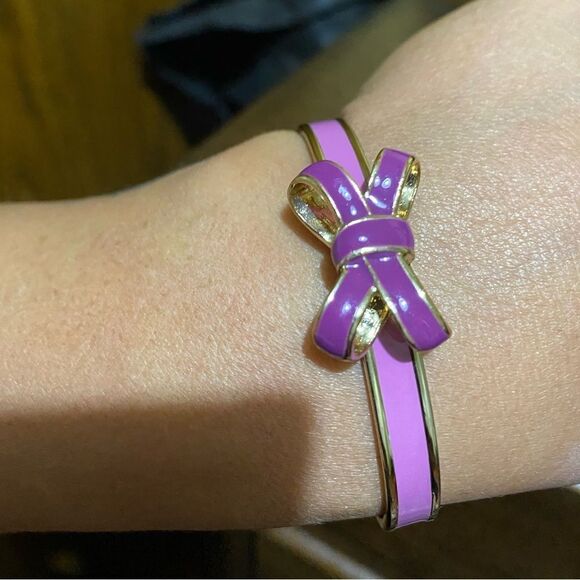 Vera Bradley Bow Bracelet Purple and  gold - Picture 4 of 6